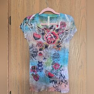 S-Twelve Graphic Rhinestone Tee